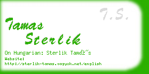 tamas sterlik business card